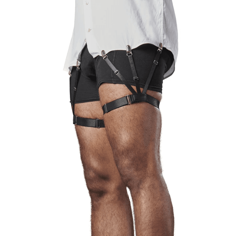 Czarne podwiązki do koszuli (2 sztuki)