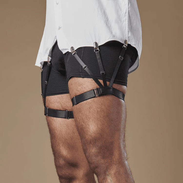 Czarne podwiązki do koszuli (2 sztuki)