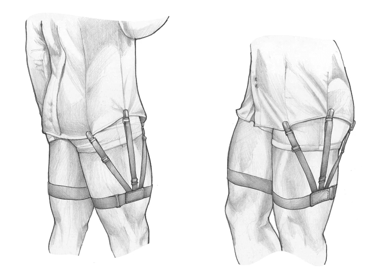 Czarne podwiązki do koszuli (2 sztuki)